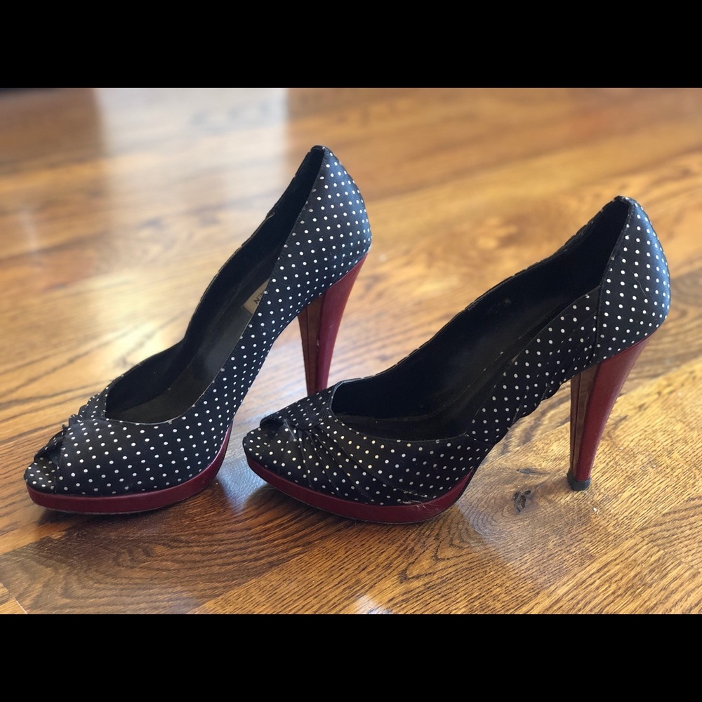 Polka Dot Peeptoe Heels